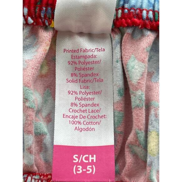 NO Boundaries Womens S Red Blue Floral Print Baby Style Crochet Detail - Picture 5 of 8
